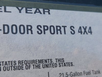 2026 Jeep Wrangler WRANGLER 4-DOOR SPORT S