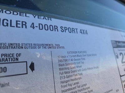 2026 Jeep Wrangler WRANGLER 4-DOOR SPORT