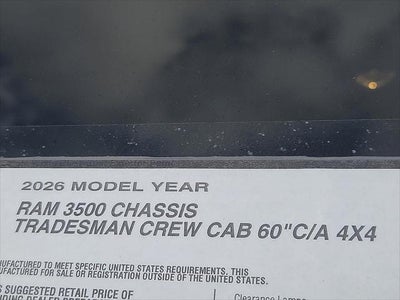 2026 RAM Ram 3500 Chassis Cab RAM 3500 TRADESMAN CREW CAB CHASSIS 4X4 60' CA