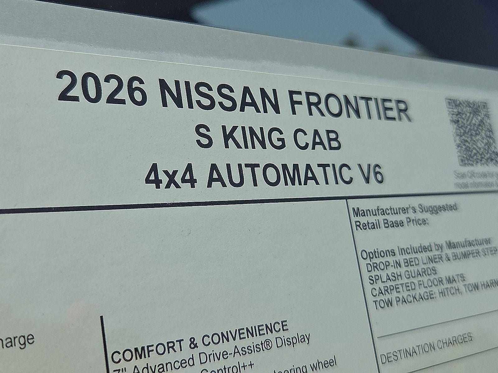 2026 Nissan Frontier King Cab® S