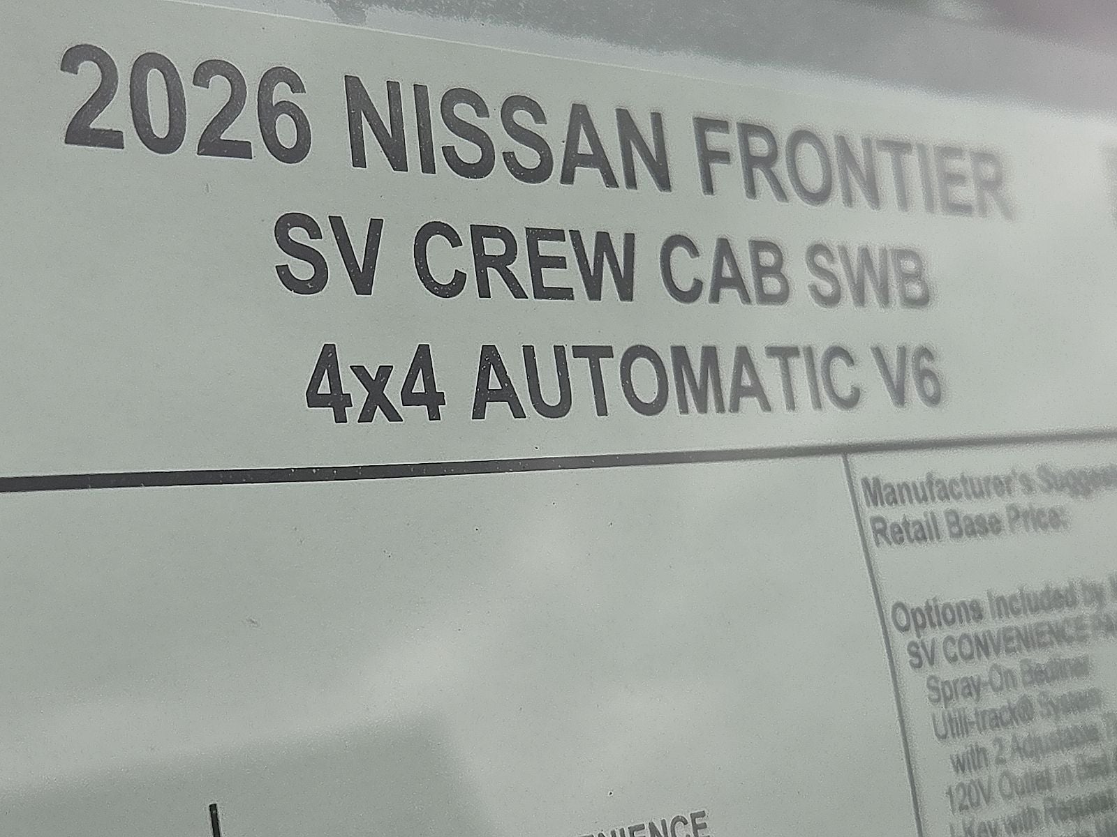 2026 Nissan Frontier Crew Cab SV