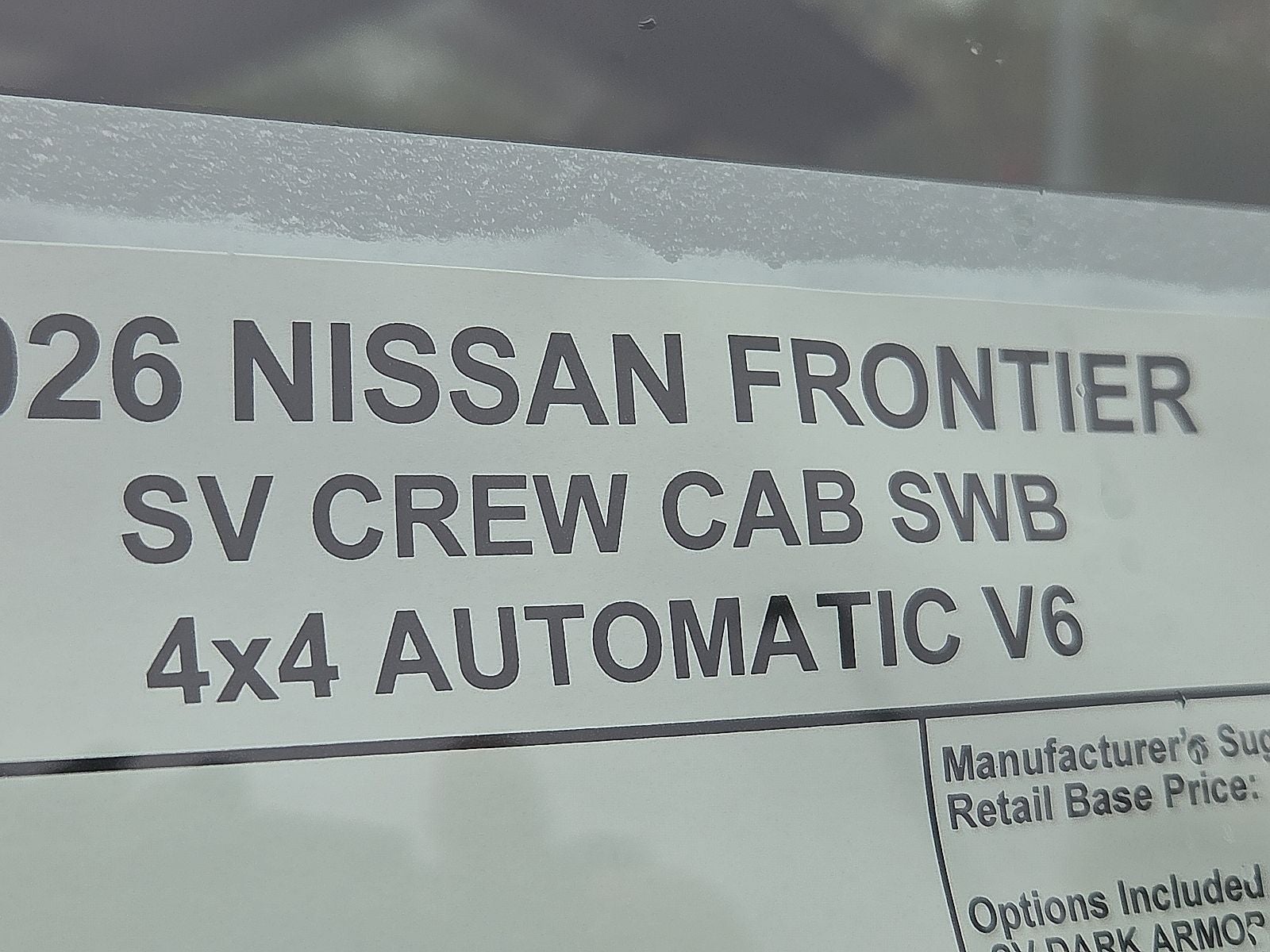2026 Nissan Frontier Crew Cab SV