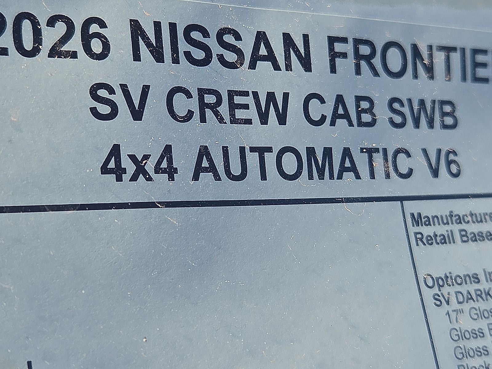 2026 Nissan Frontier Crew Cab SV