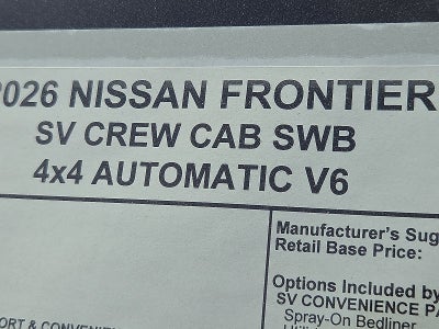 2026 Nissan Frontier Crew Cab SV