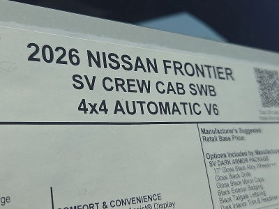 2026 Nissan Frontier Crew Cab SV