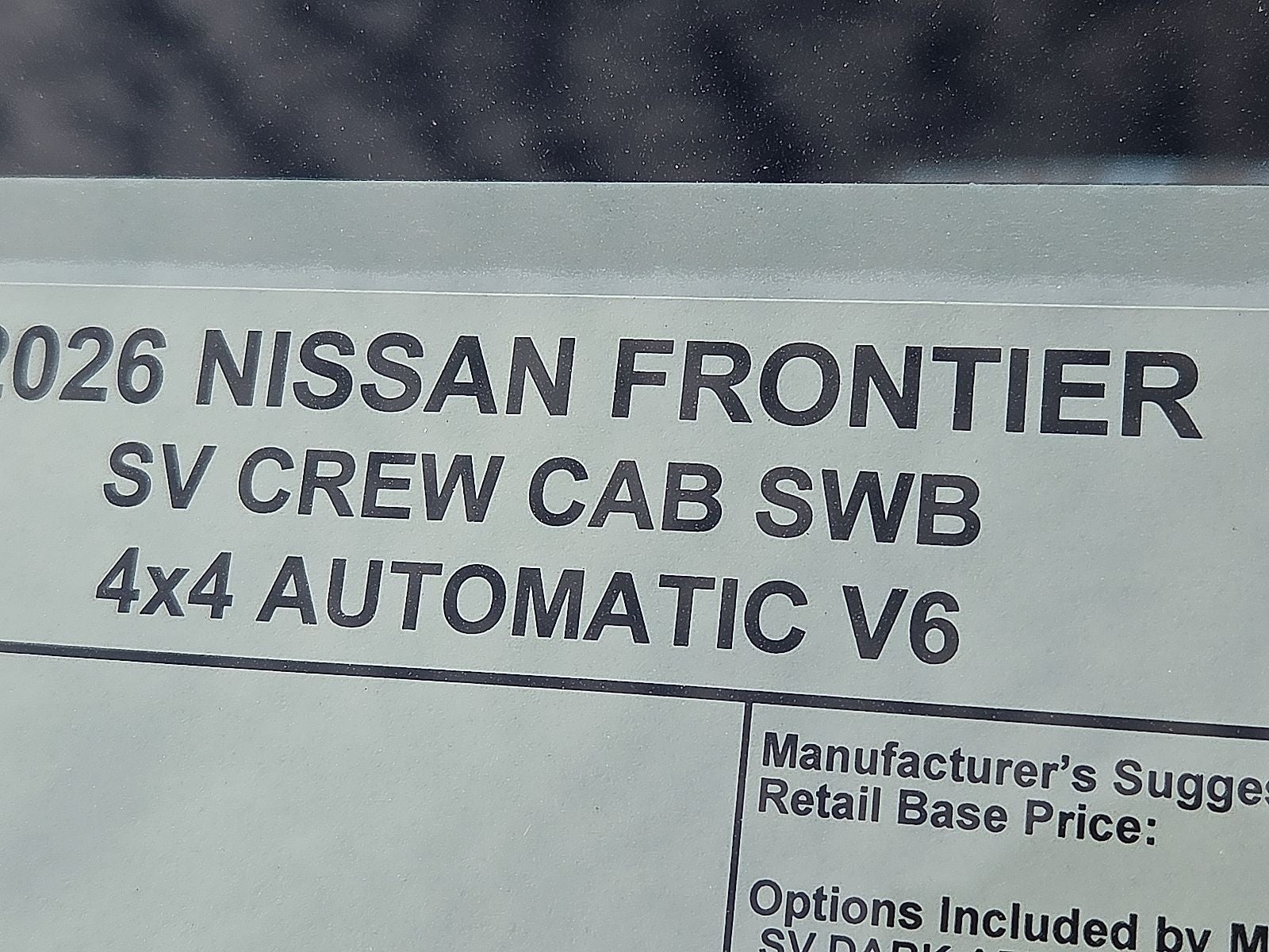 2026 Nissan Frontier Crew Cab SV