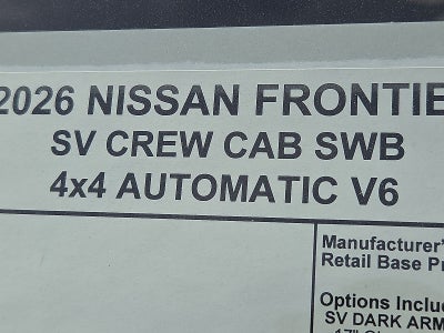 2026 Nissan Frontier Crew Cab SV