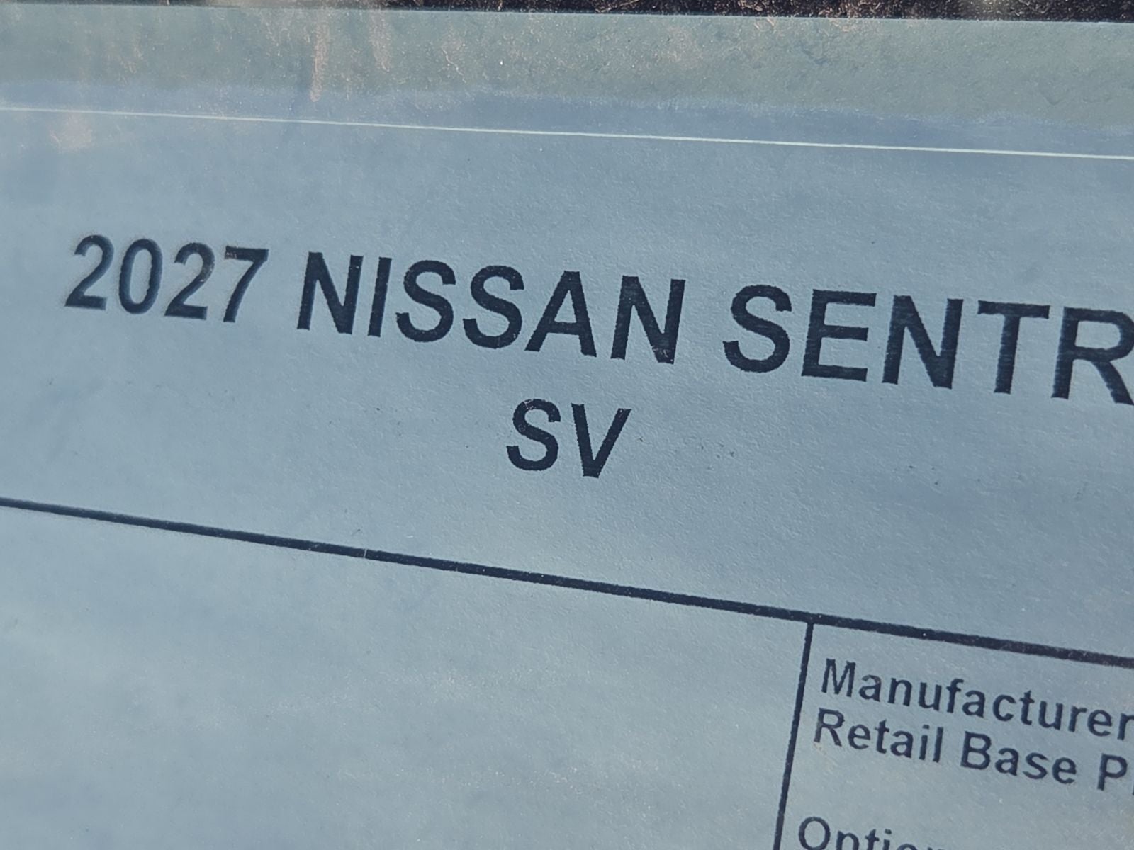 2027 Nissan Sentra SV