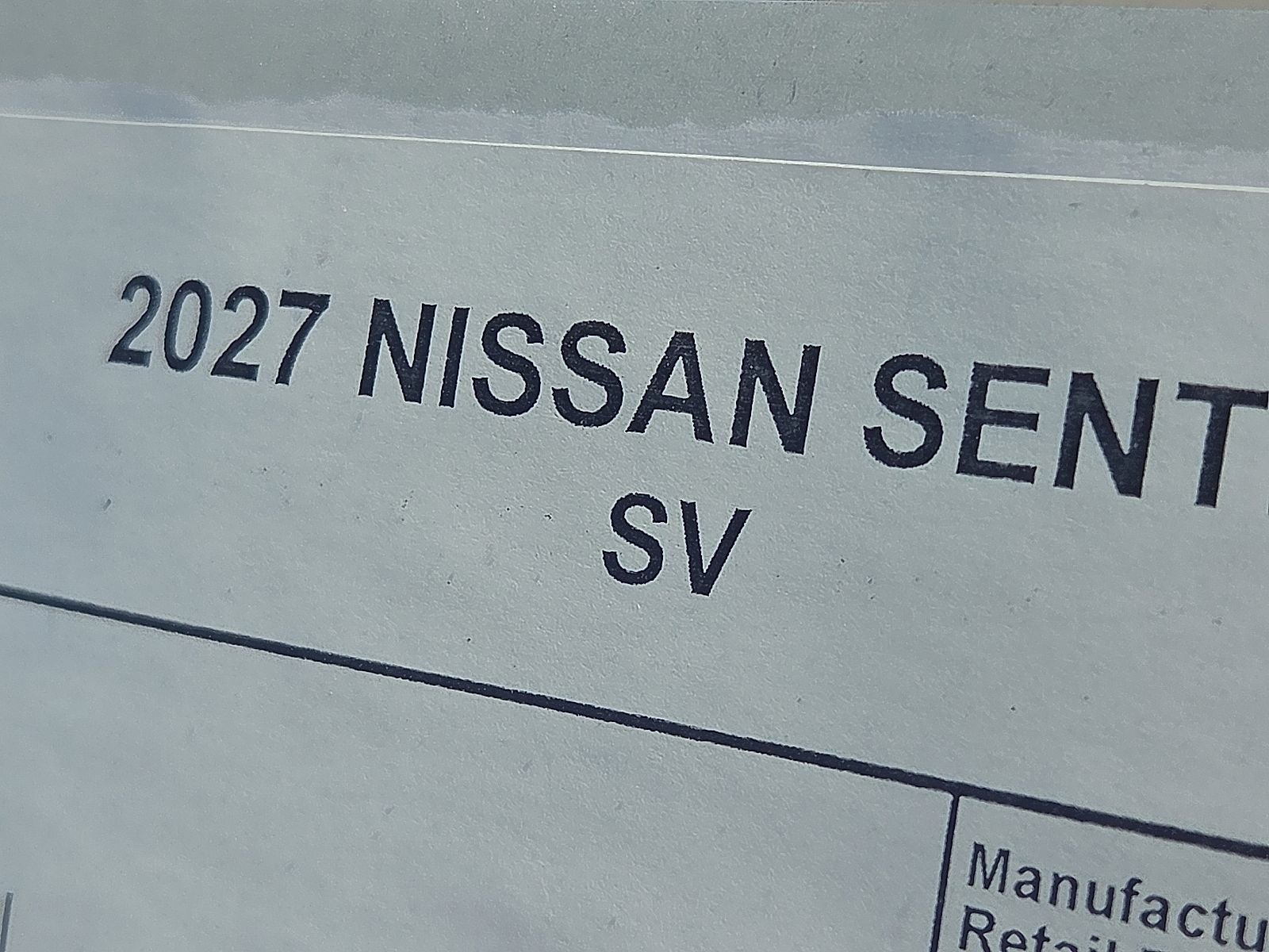 2027 Nissan Sentra SV