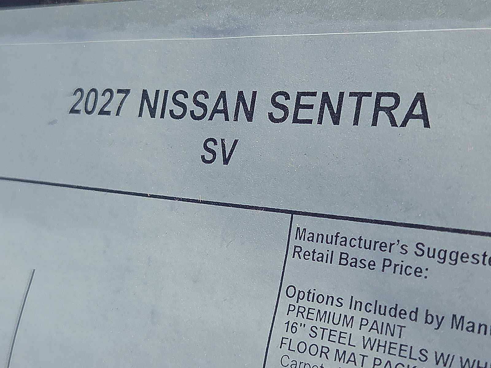 2027 Nissan Sentra SV