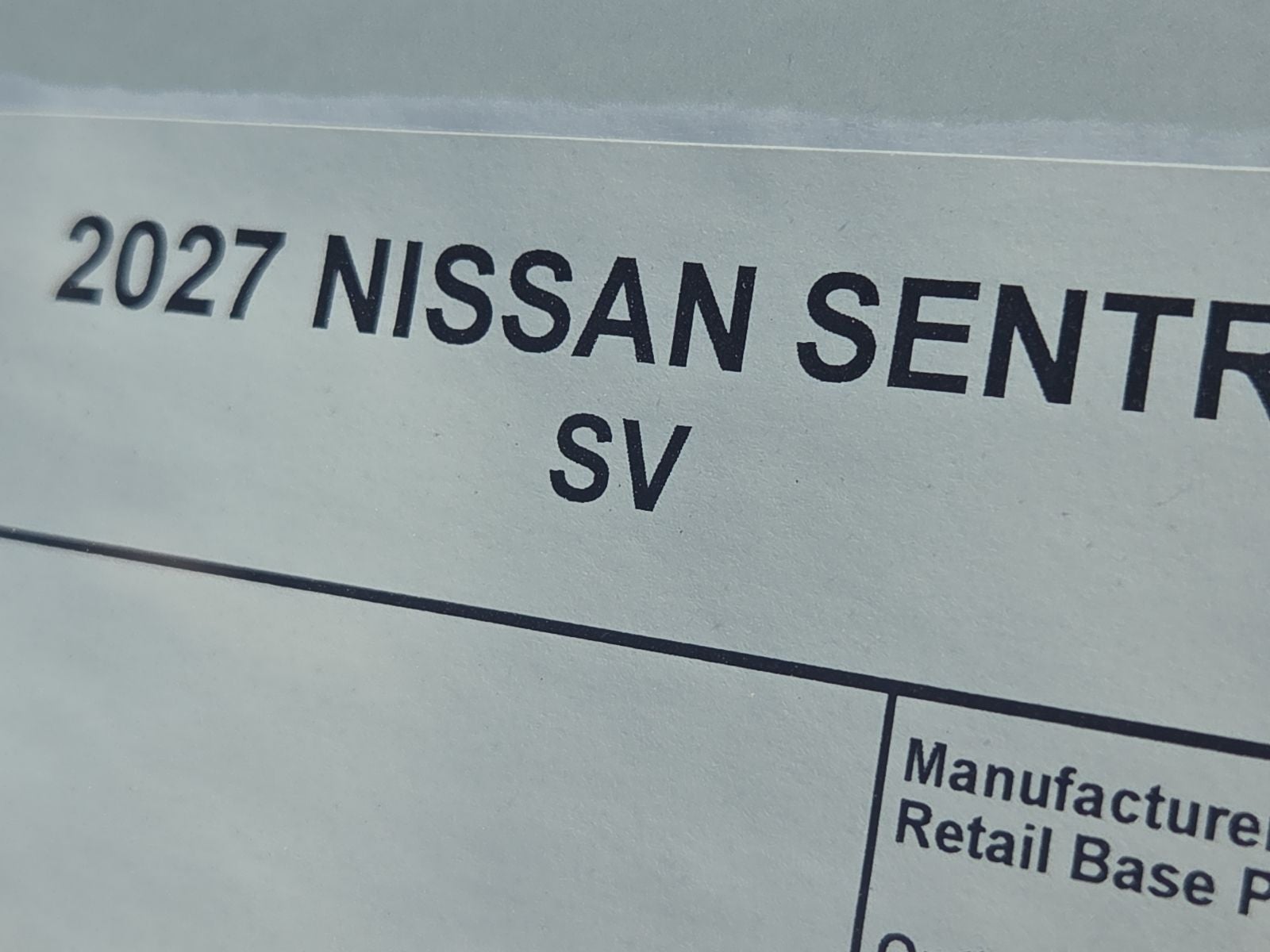 2027 Nissan Sentra SV