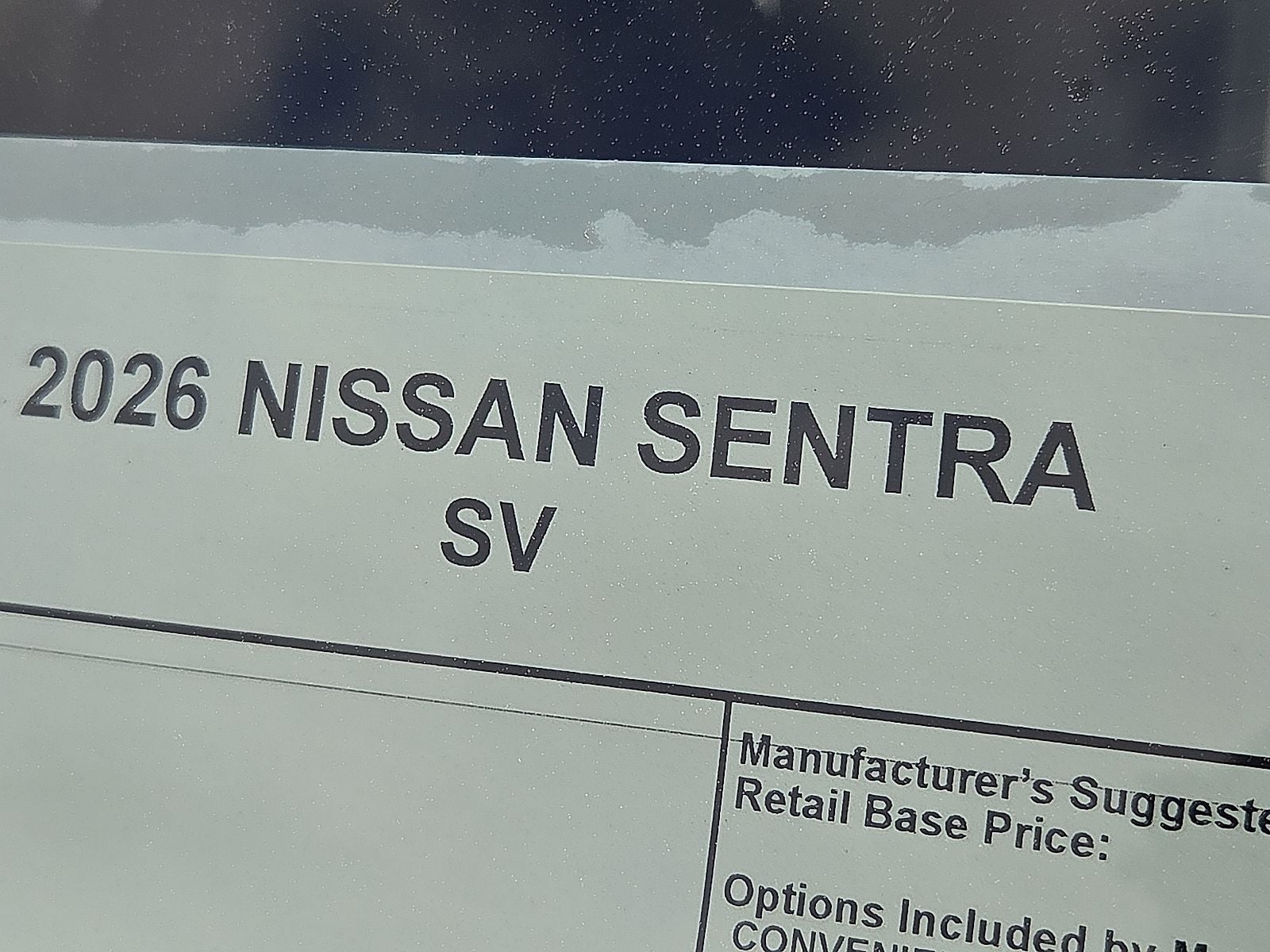 2026 Nissan Sentra SV
