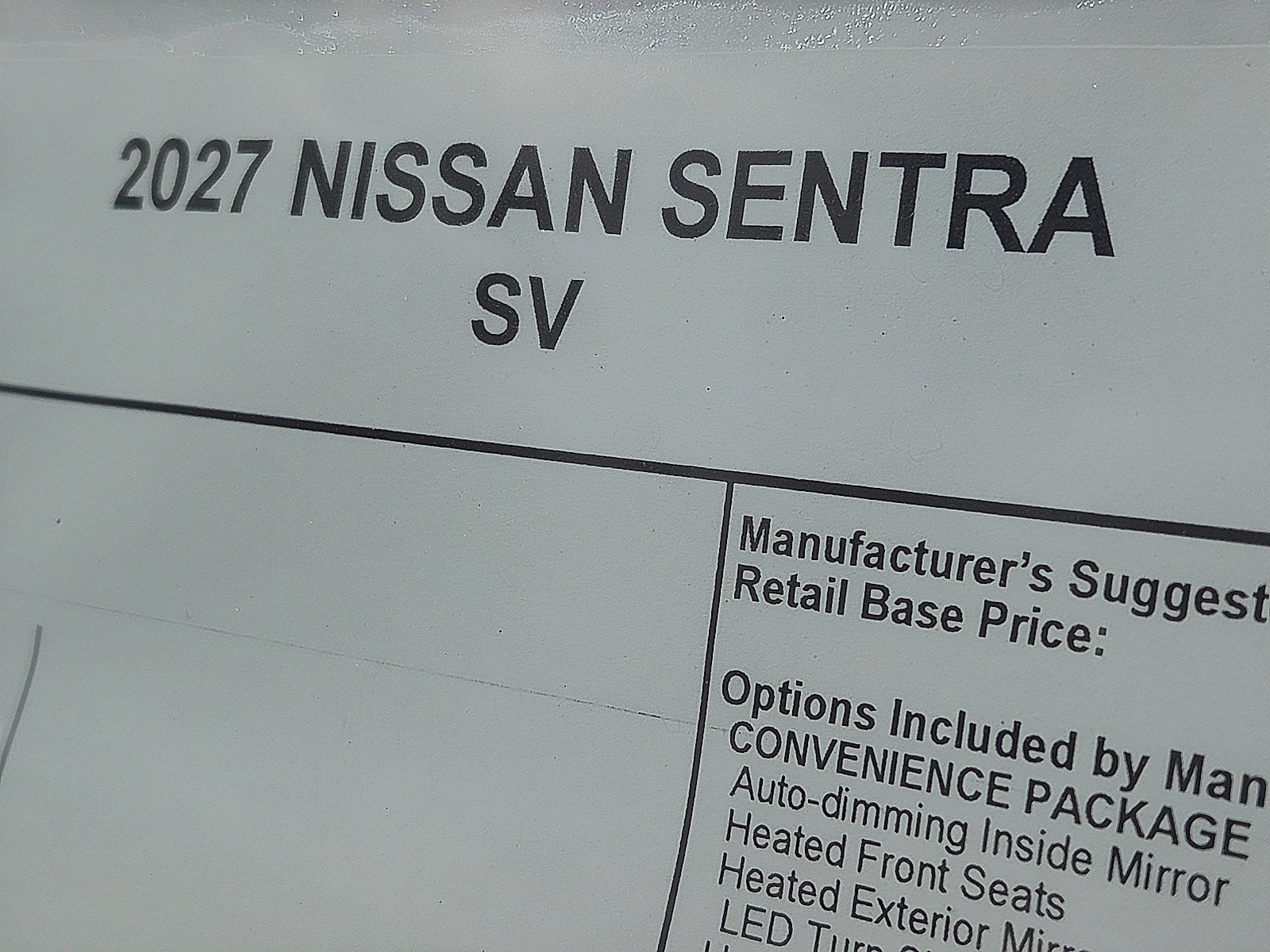 2027 Nissan Sentra SV