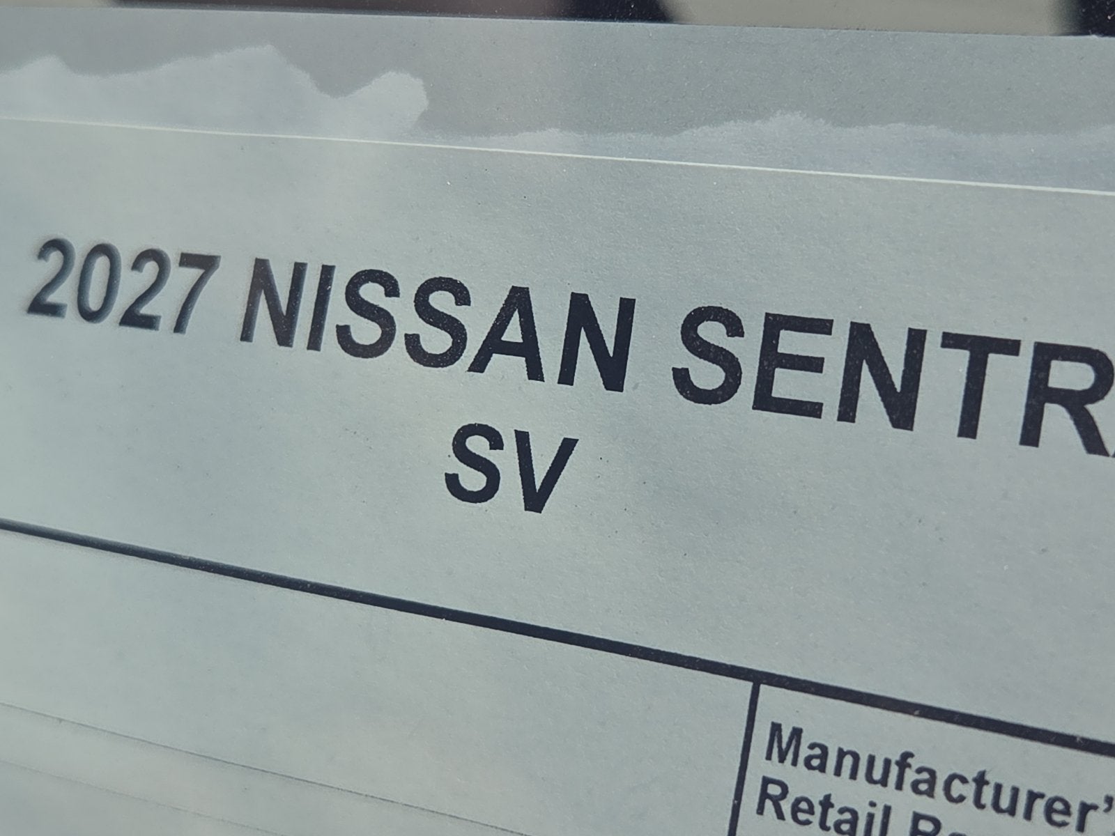2027 Nissan Sentra SV