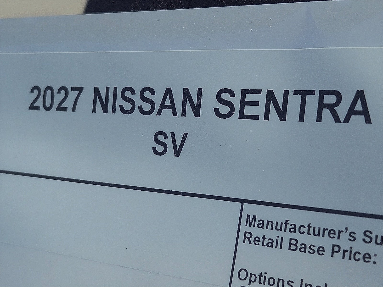 2027 Nissan Sentra SV