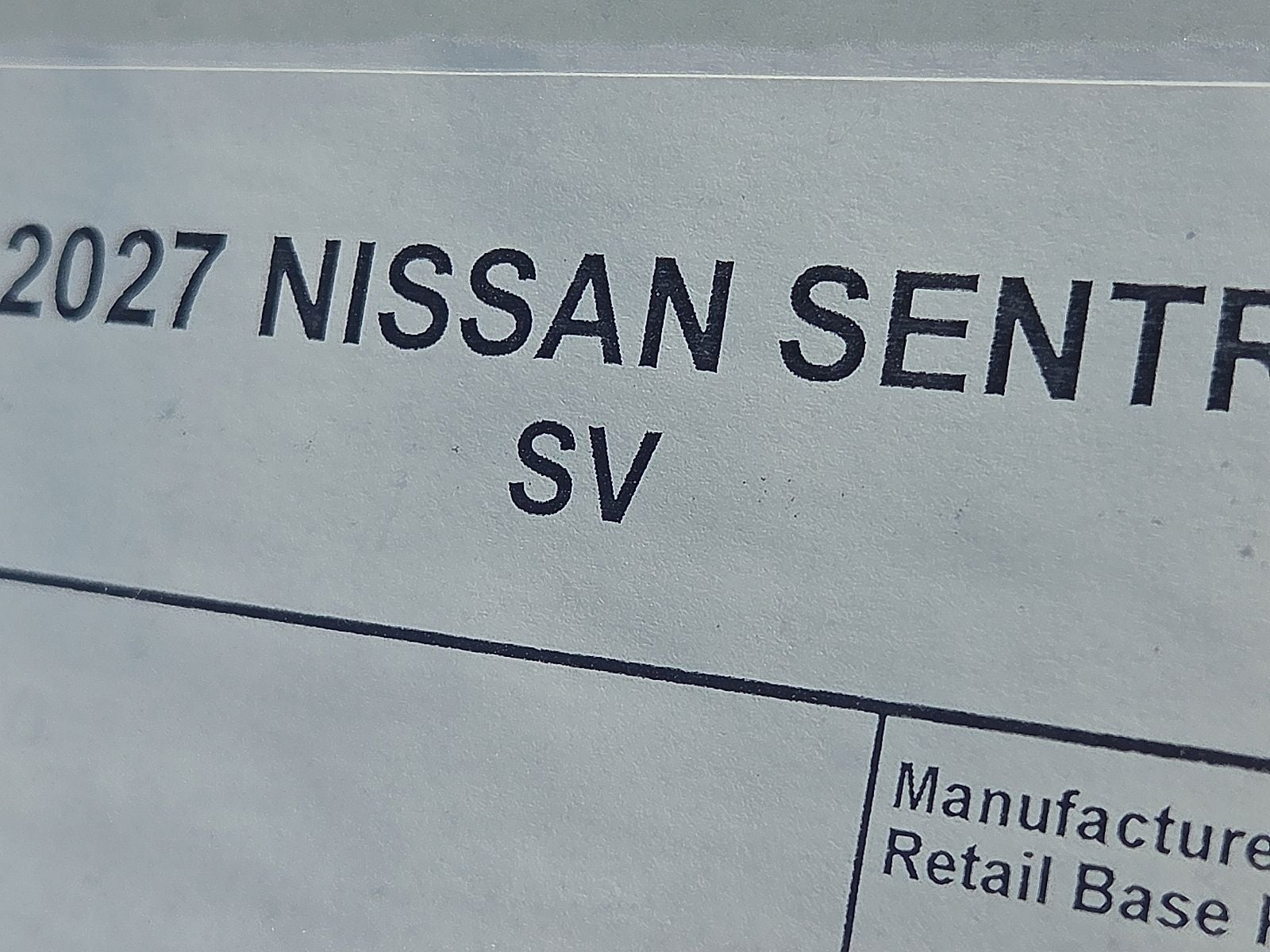 2027 Nissan Sentra SV