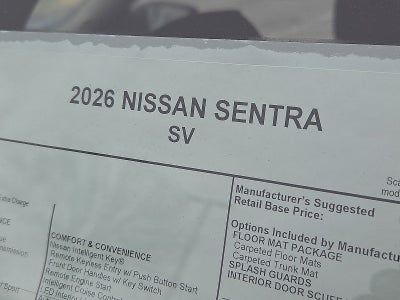 2026 Nissan Sentra SV
