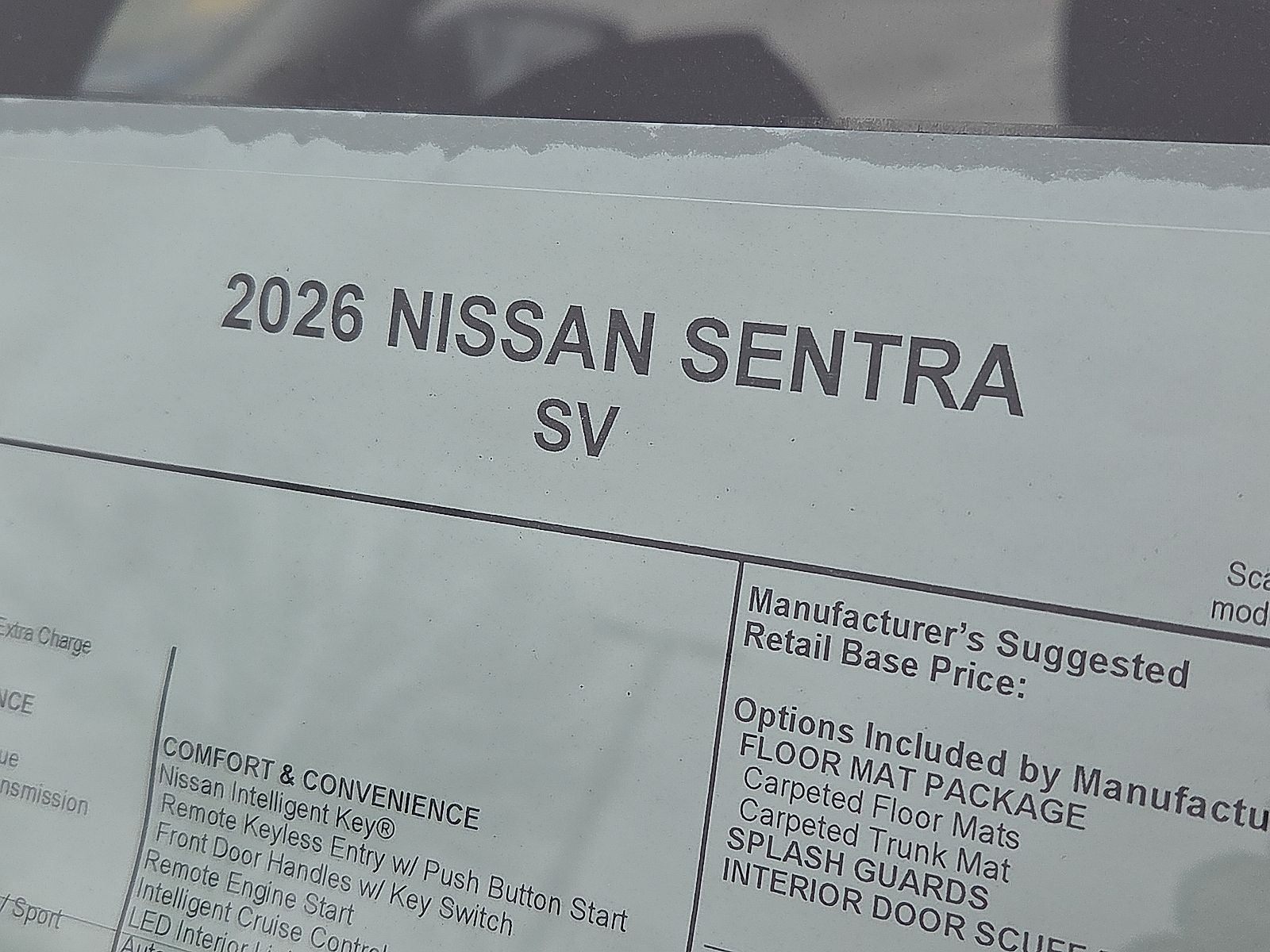 2026 Nissan Sentra SV
