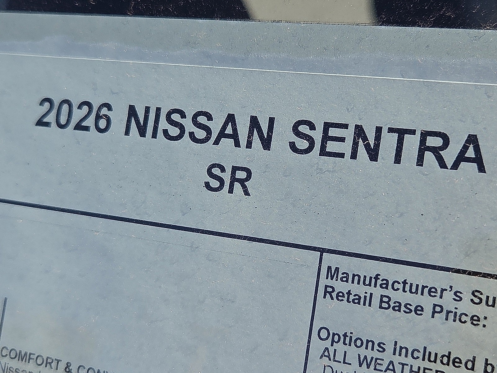 2026 Nissan Sentra SR