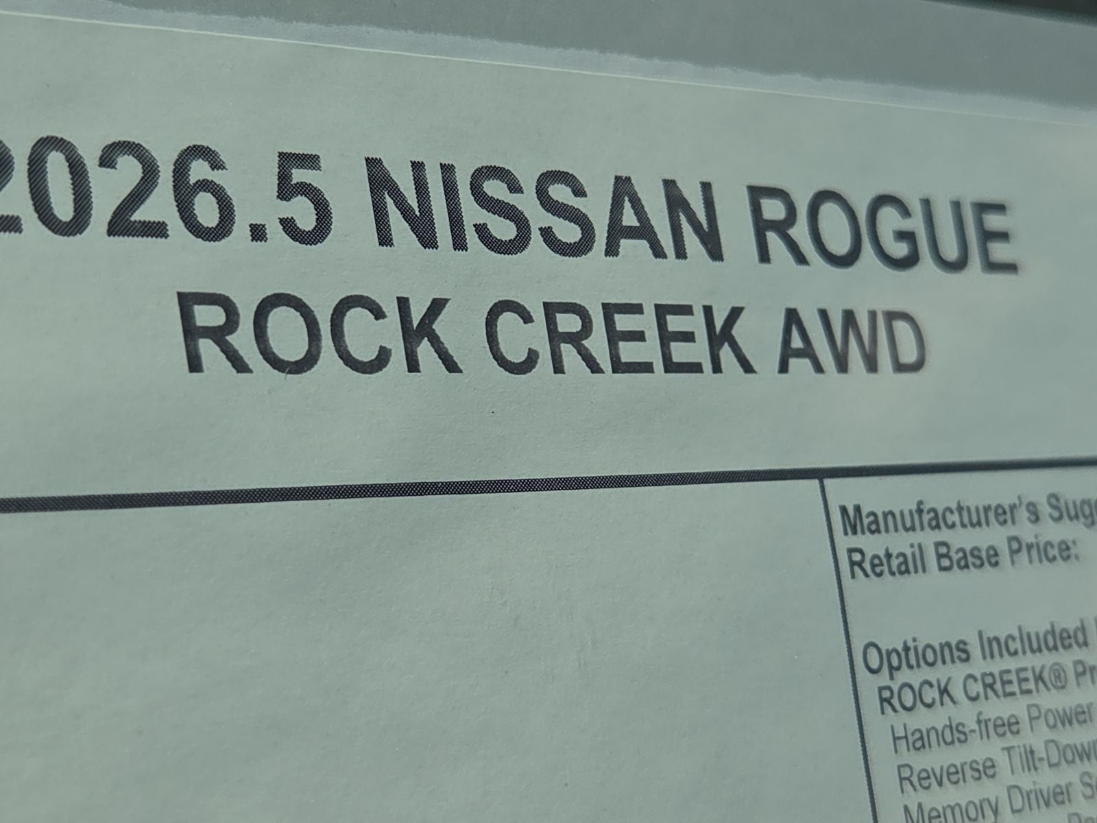 2026 Nissan Rogue Rock Creek®