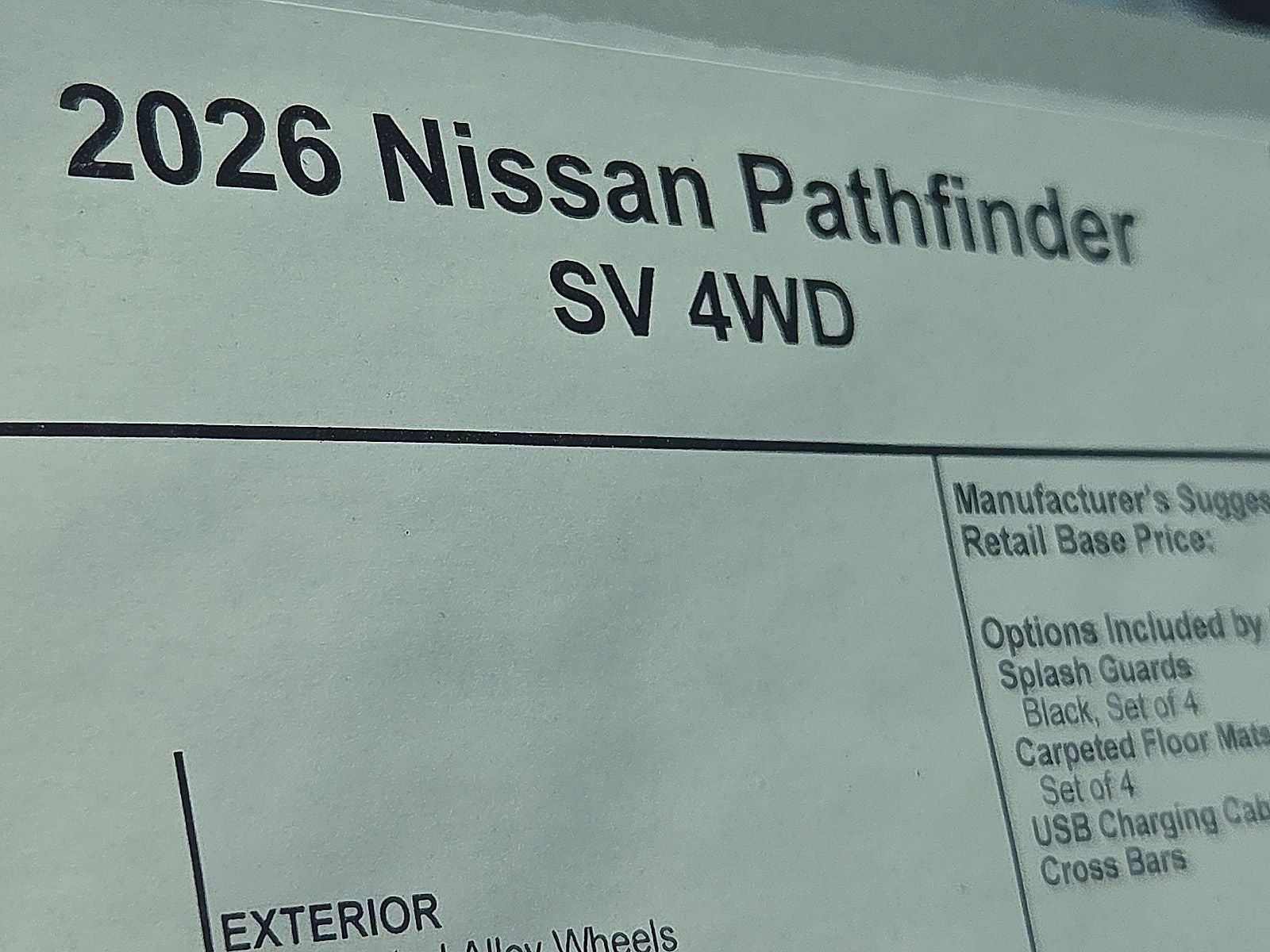 2026 Nissan Pathfinder SV