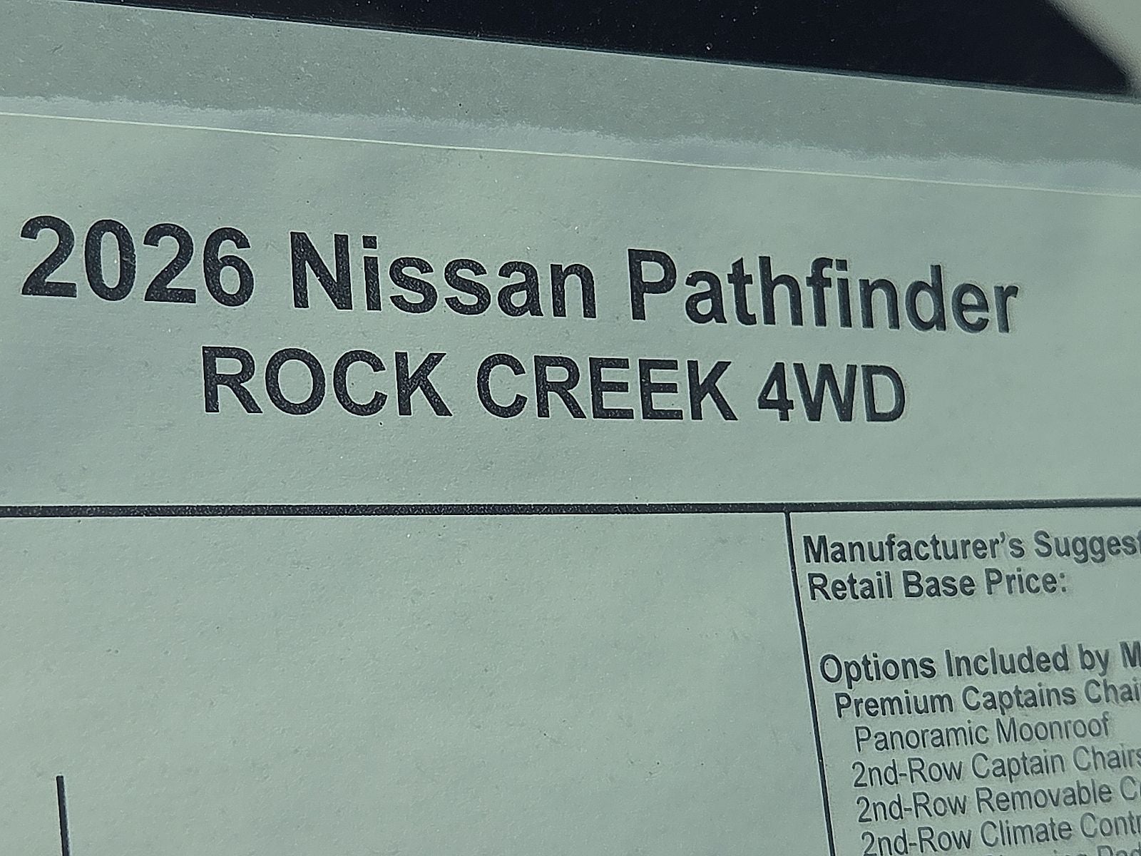 2026 Nissan Pathfinder Rock Creek®