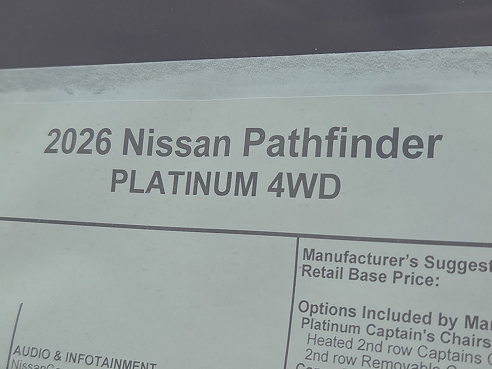 2026 Nissan Pathfinder Platinum