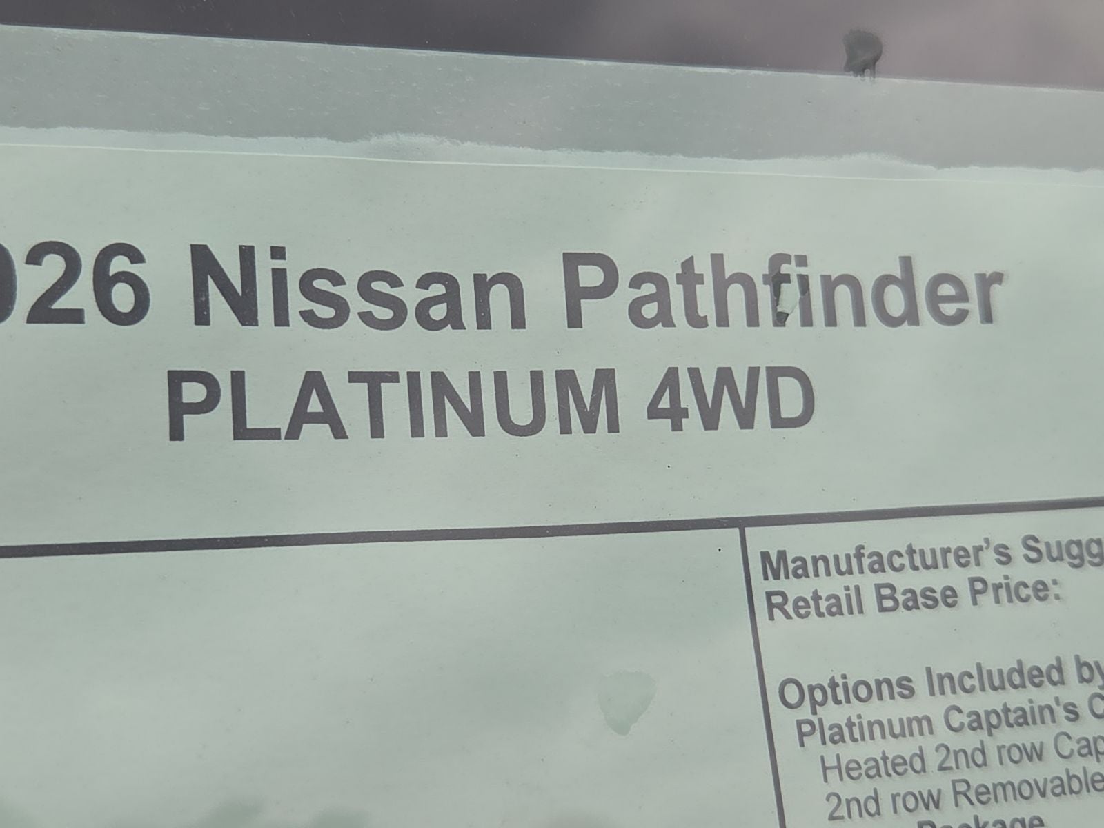 2026 Nissan Pathfinder Platinum
