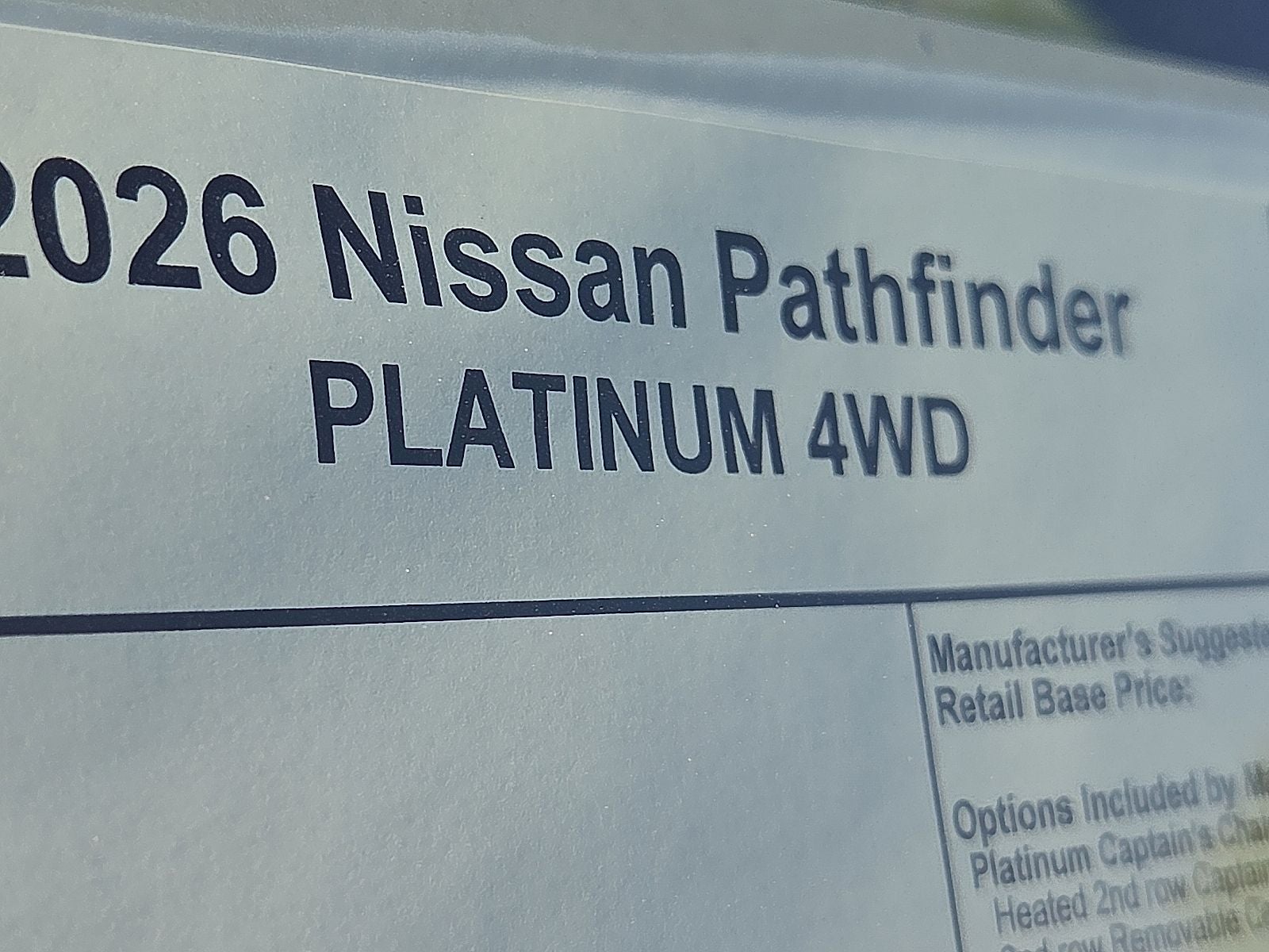 2026 Nissan Pathfinder Platinum