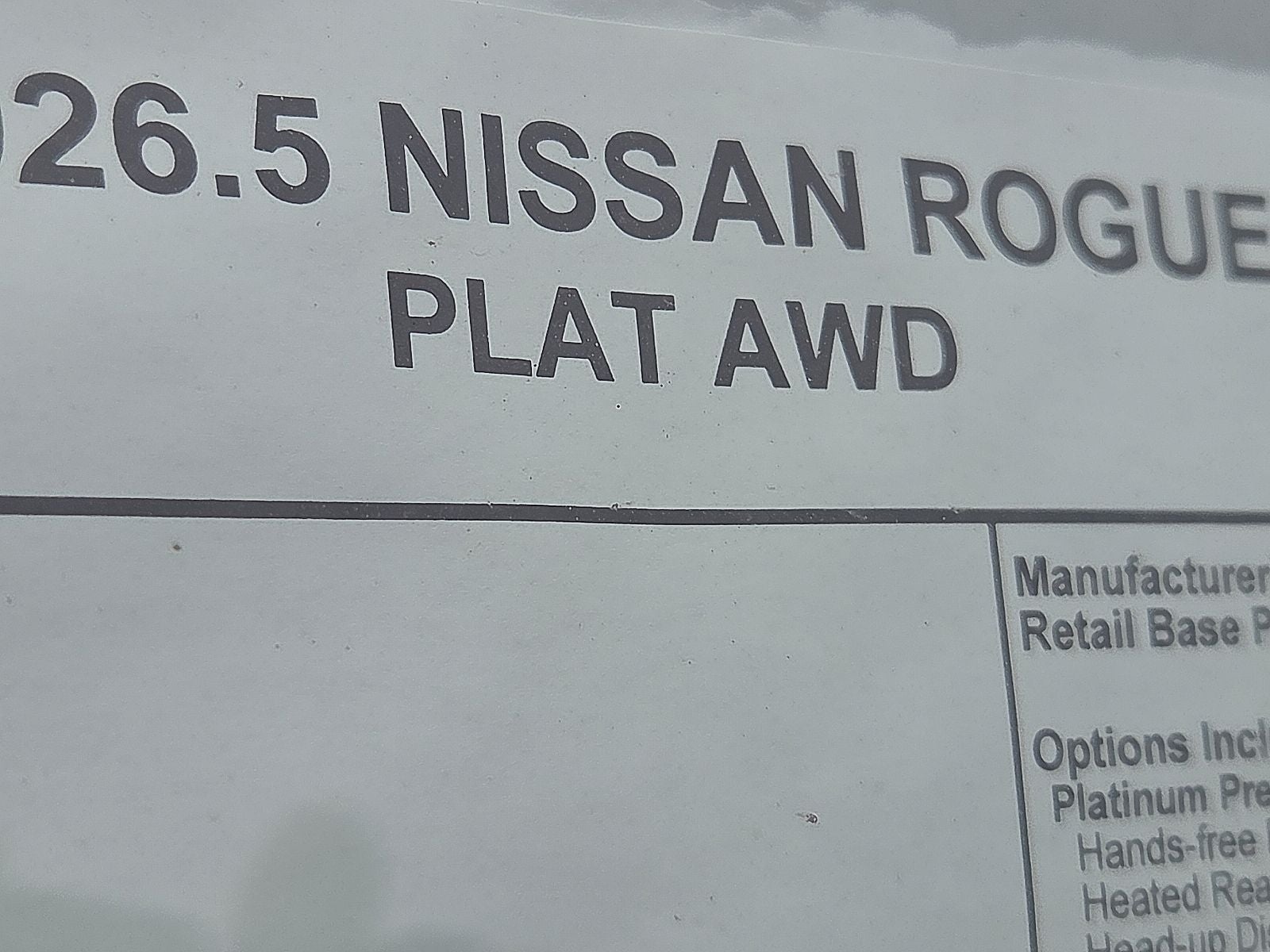 2026 Nissan Rogue Platinum