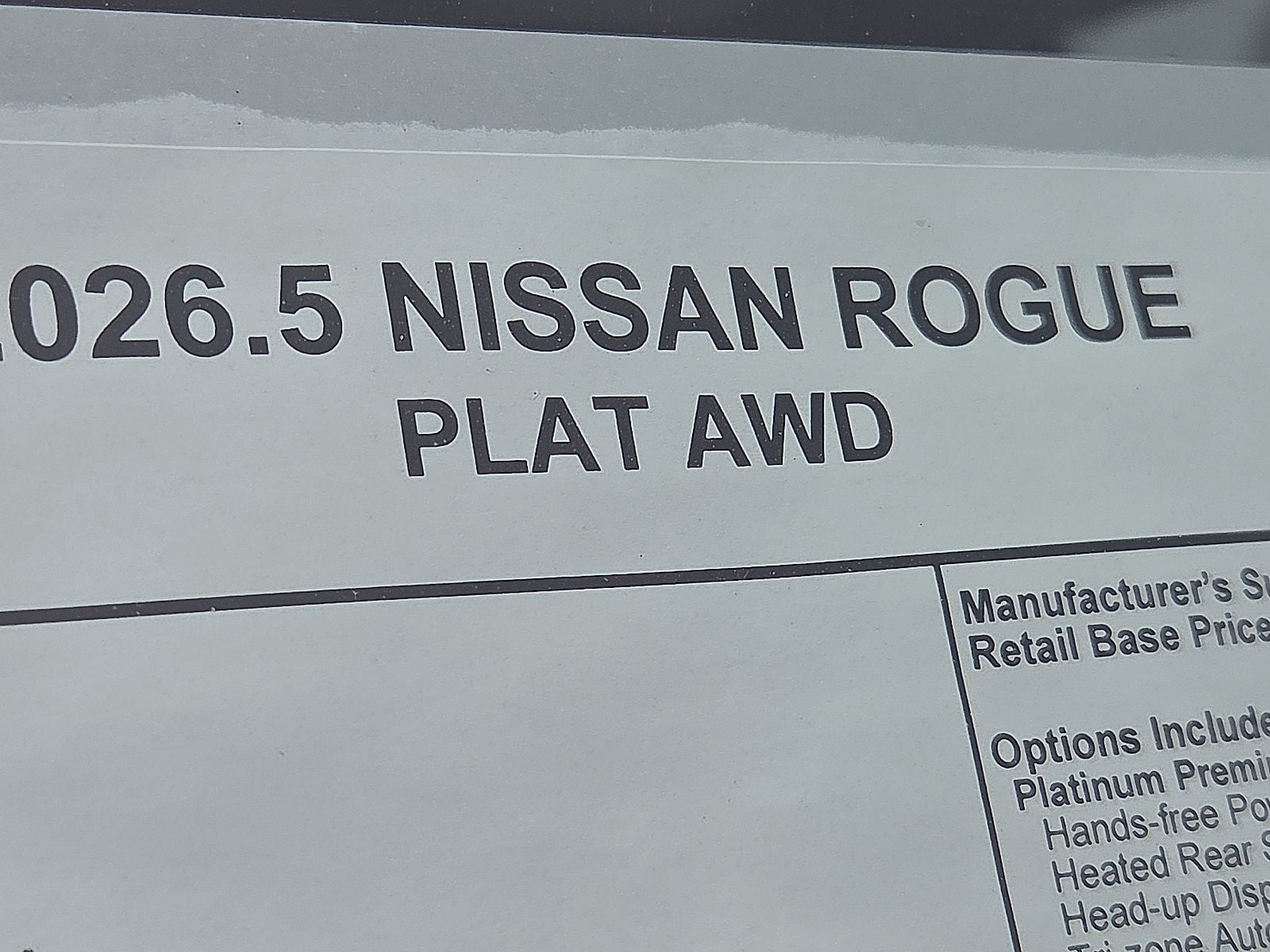 2026 Nissan Rogue Platinum